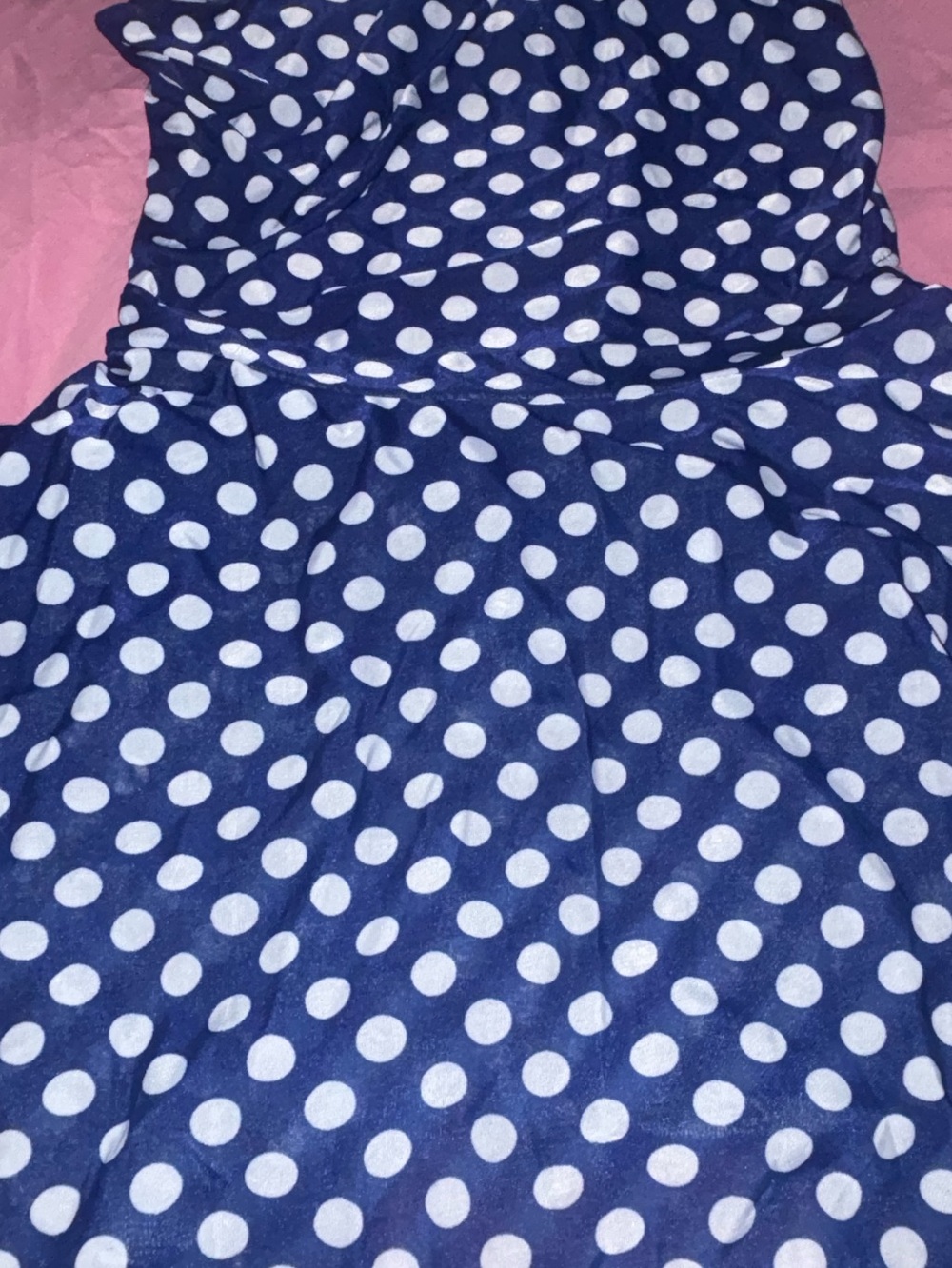 Prince Navy Blue Polka Dot Dress (Romper) with White Dots - Picture 3 of 7